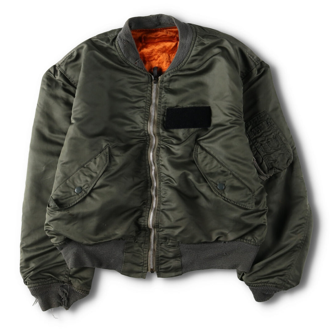1970'S US military genuine L-2B military flight jacket made in USA LARGE equivalent to men's L vintage /evb009215