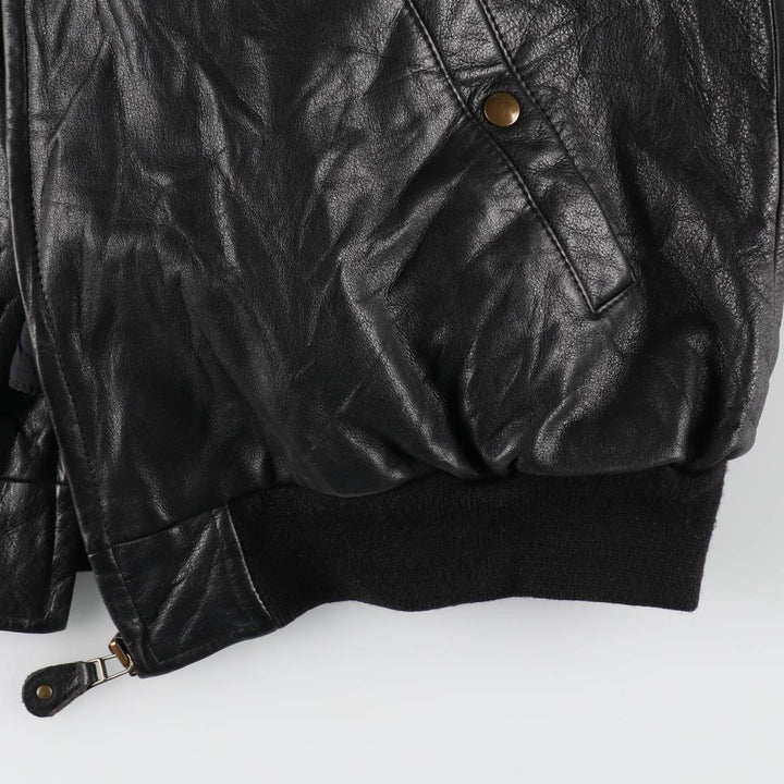 90'S Adidas Equipment with liner, back embroidery, leather blouson type, men's size L, vintage /evb009219