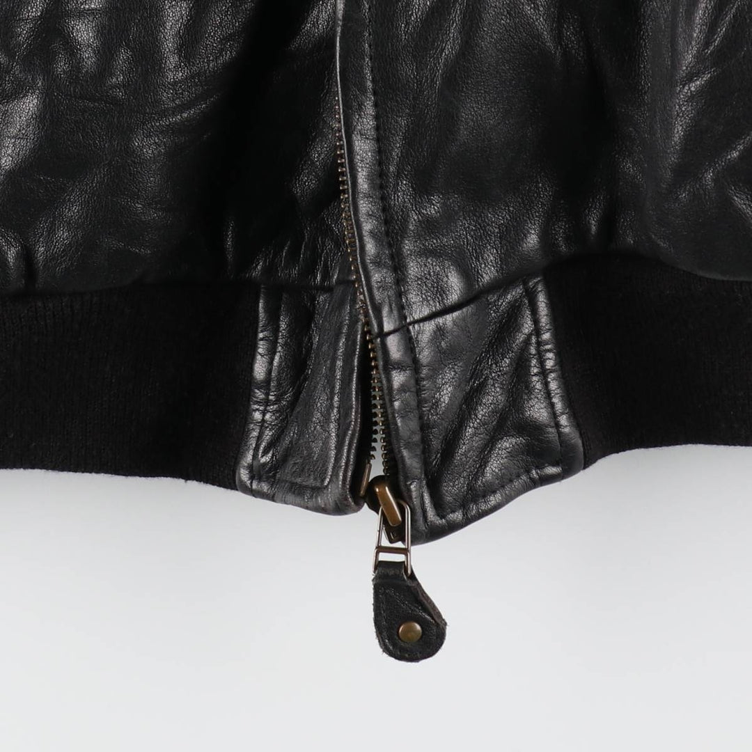 90'S Adidas Equipment with liner, back embroidery, leather blouson type, men's size L, vintage /evb009219