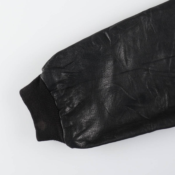 90'S Adidas Equipment with liner, back embroidery, leather blouson type, men's size L, vintage /evb009219