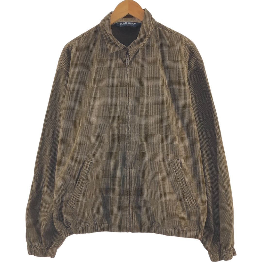 Ralph Lauren Polo Golf Check Pattern Corduroy Swing Top Sports Jacket Men's L size /evb009226