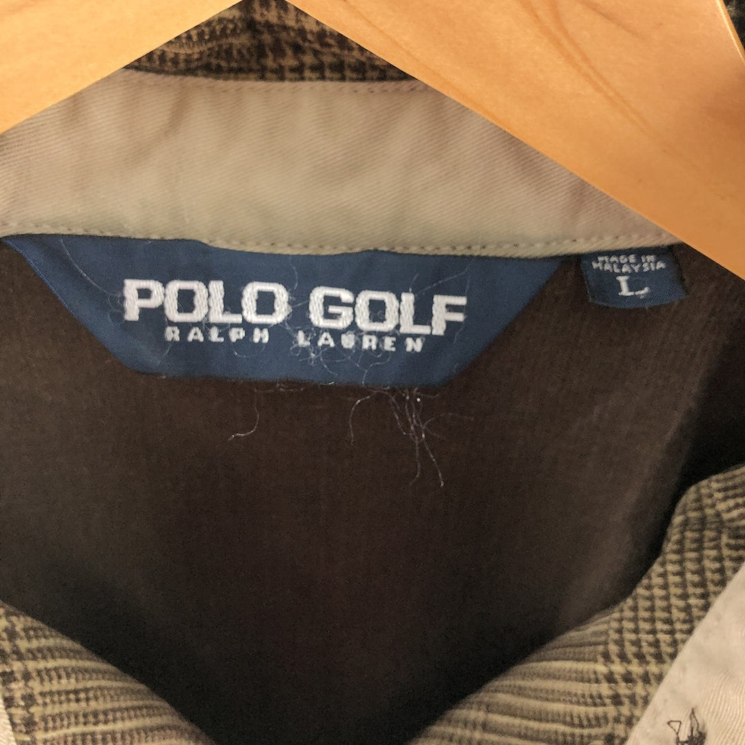 Ralph Lauren Polo Golf Check Pattern Corduroy Swing Top Sports Jacket Men's L size /evb009226