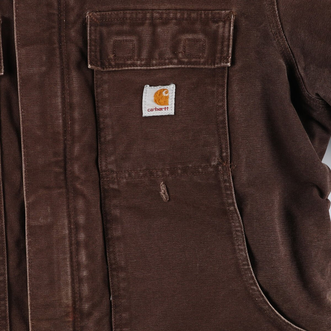 Carhartt Traditional Coat Hooded Duck Work Jacket Men's M size /evb009241