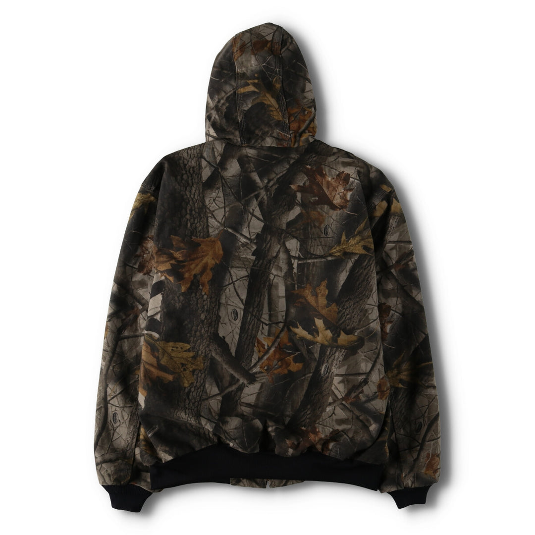 00'S Carhartt Active Jacket Camouflage Pattern Real Tree Camo Duck Full Zip Hoodie Men's XL /evb009264