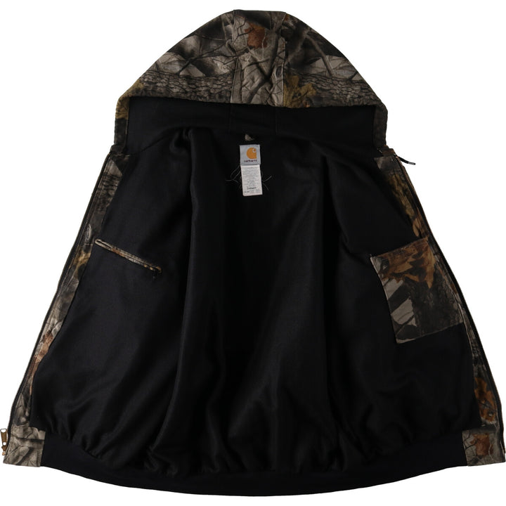 00'S Carhartt Active Jacket Camouflage Pattern Real Tree Camo Duck Full Zip Hoodie Men's XL /evb009264