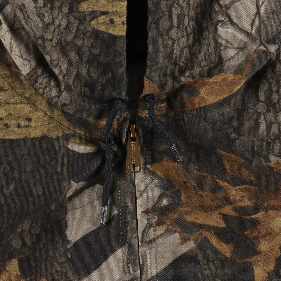 00'S Carhartt Active Jacket Camouflage Pattern Real Tree Camo Duck Full Zip Hoodie Men's XL /evb009264