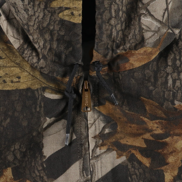 00'S Carhartt Active Jacket Camouflage Pattern Real Tree Camo Duck Full Zip Hoodie Men's XL /evb009264