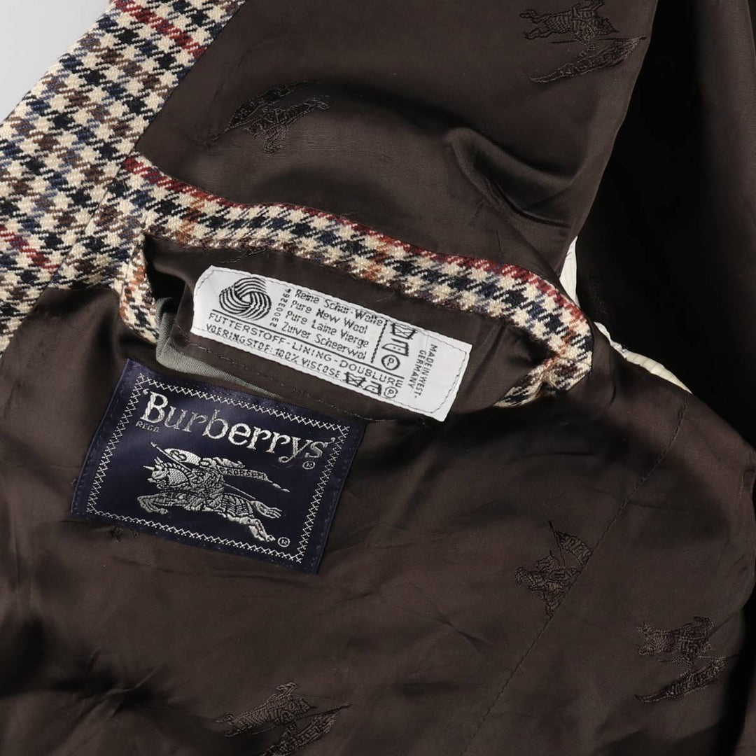 Burberry's Check Pattern Wool Tailored Jacket Made in West Germany Men's XL /evb009324