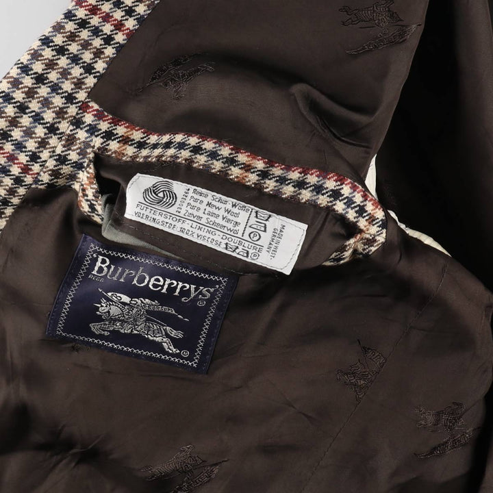 Burberry's Check Pattern Wool Tailored Jacket Made in West Germany Men's XL /evb009324