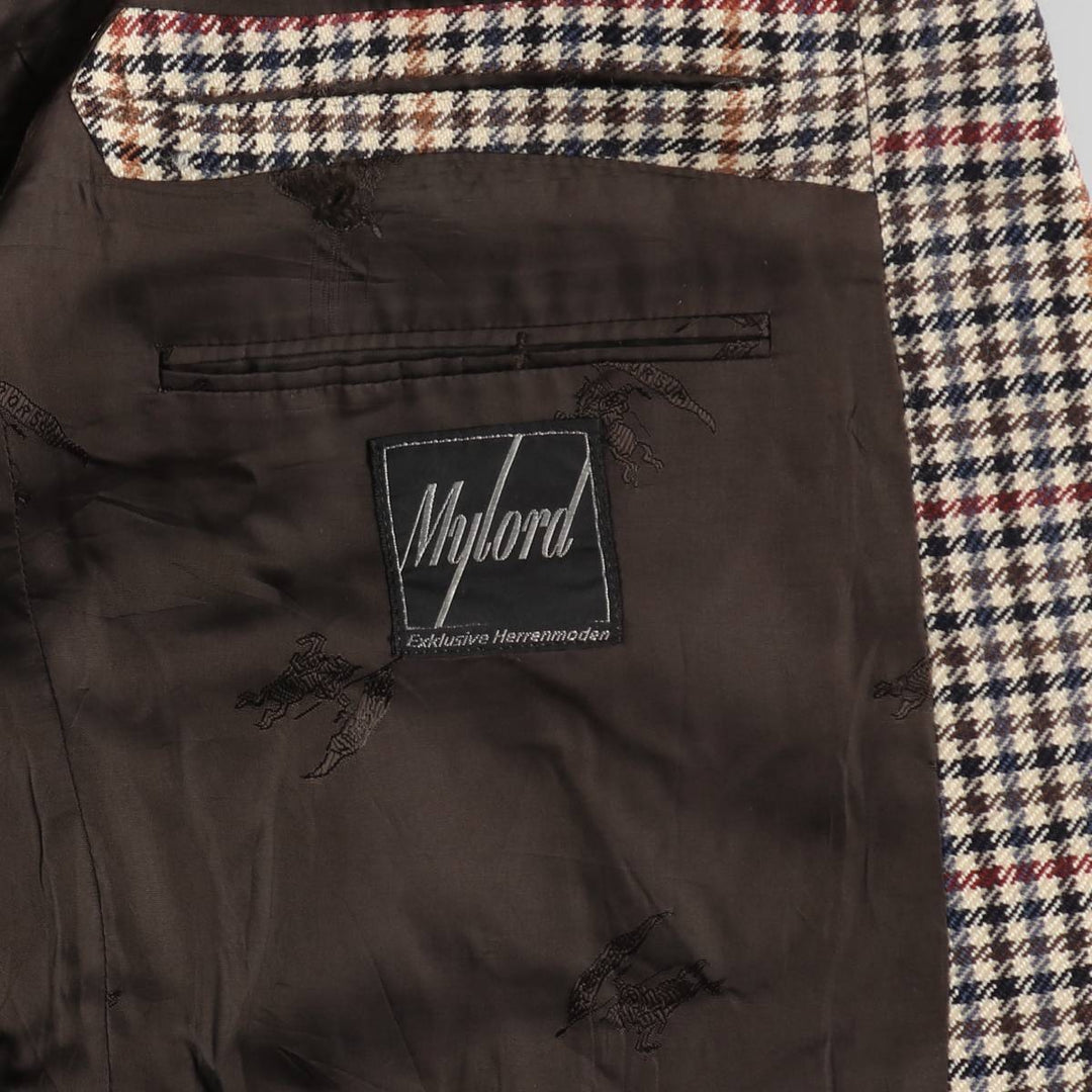 Burberry's Check Pattern Wool Tailored Jacket Made in West Germany Men's XL /evb009324