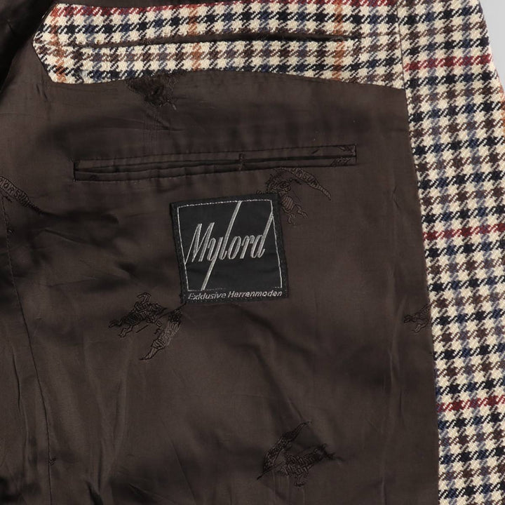 Burberry's Check Pattern Wool Tailored Jacket Made in West Germany Men's XL /evb009324