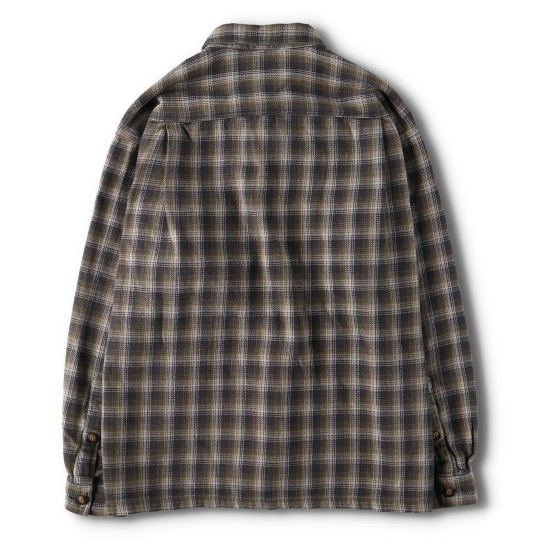 00'S Patagonia ORGANIC COTTON Organic Cotton Long Sleeve Flannel Check Shirt Box Shirt Men's M Size /evb009347