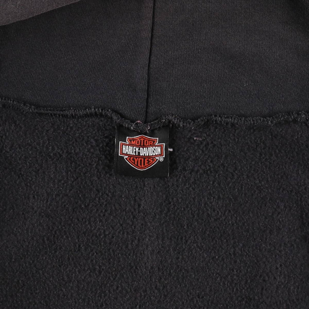 00'S Harley-Davidson Fire Pattern Sweat Full Zip Hoodie Men's XL /evb009369