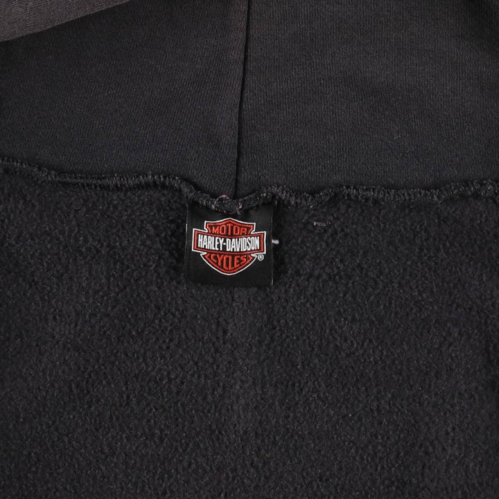 00'S Harley-Davidson Fire Pattern Sweat Full Zip Hoodie Men's XL /evb009369