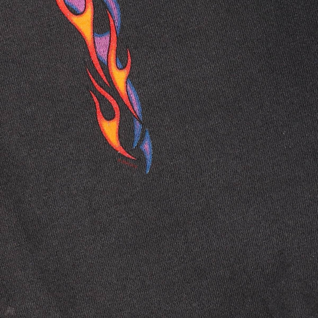 00'S Harley-Davidson Fire Pattern Sweat Full Zip Hoodie Men's XL /evb009369