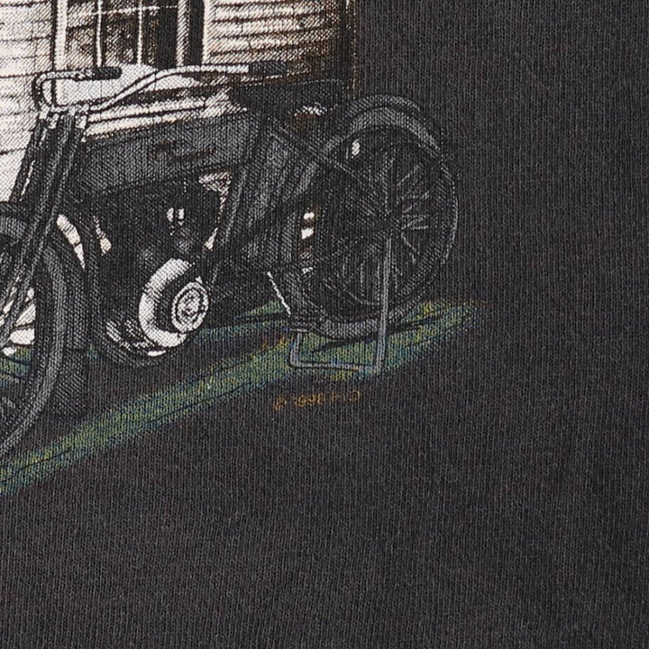 00'S Harley-Davidson Fire Pattern Sweat Full Zip Hoodie Men's XL /evb009369