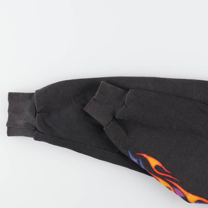 00'S Harley-Davidson Fire Pattern Sweat Full Zip Hoodie Men's XL /evb009369