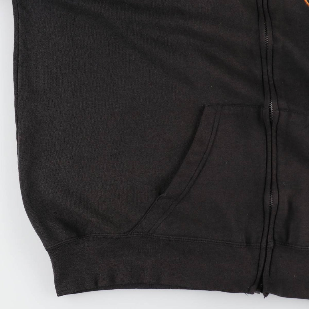 Big size 90'S Harley Davidson fire pattern sweat full zip hoodie made in USA men's XXXL equivalent /evb009370