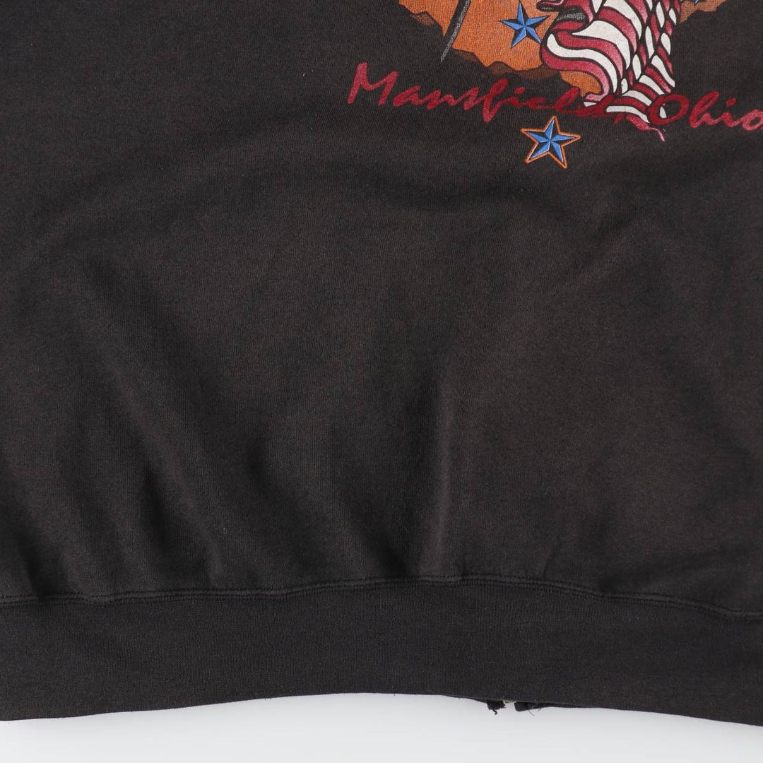 Big size 90'S Harley Davidson fire pattern sweat full zip hoodie made in USA men's XXXL equivalent /evb009370