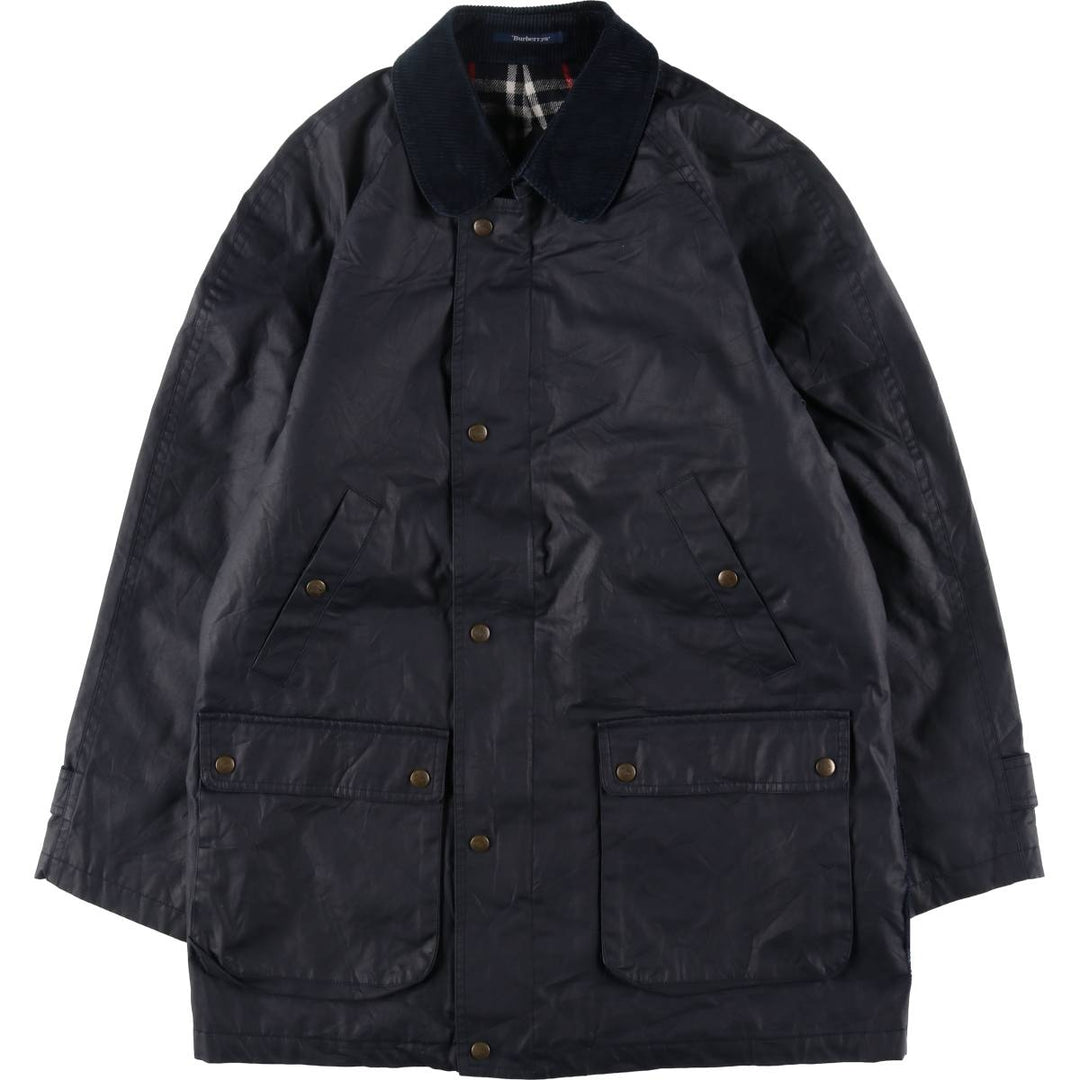 Burberry Men's XL Windbreaker with Check Pattern Liner cotton black type Vintage Second Hand