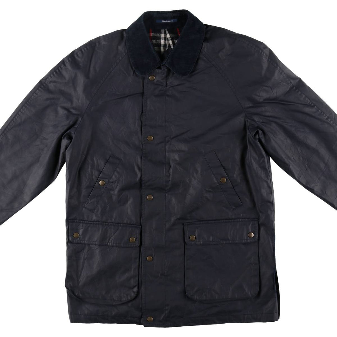 Burberry Men's XL Windbreaker with Check Pattern Liner cotton black type Vintage Second Hand