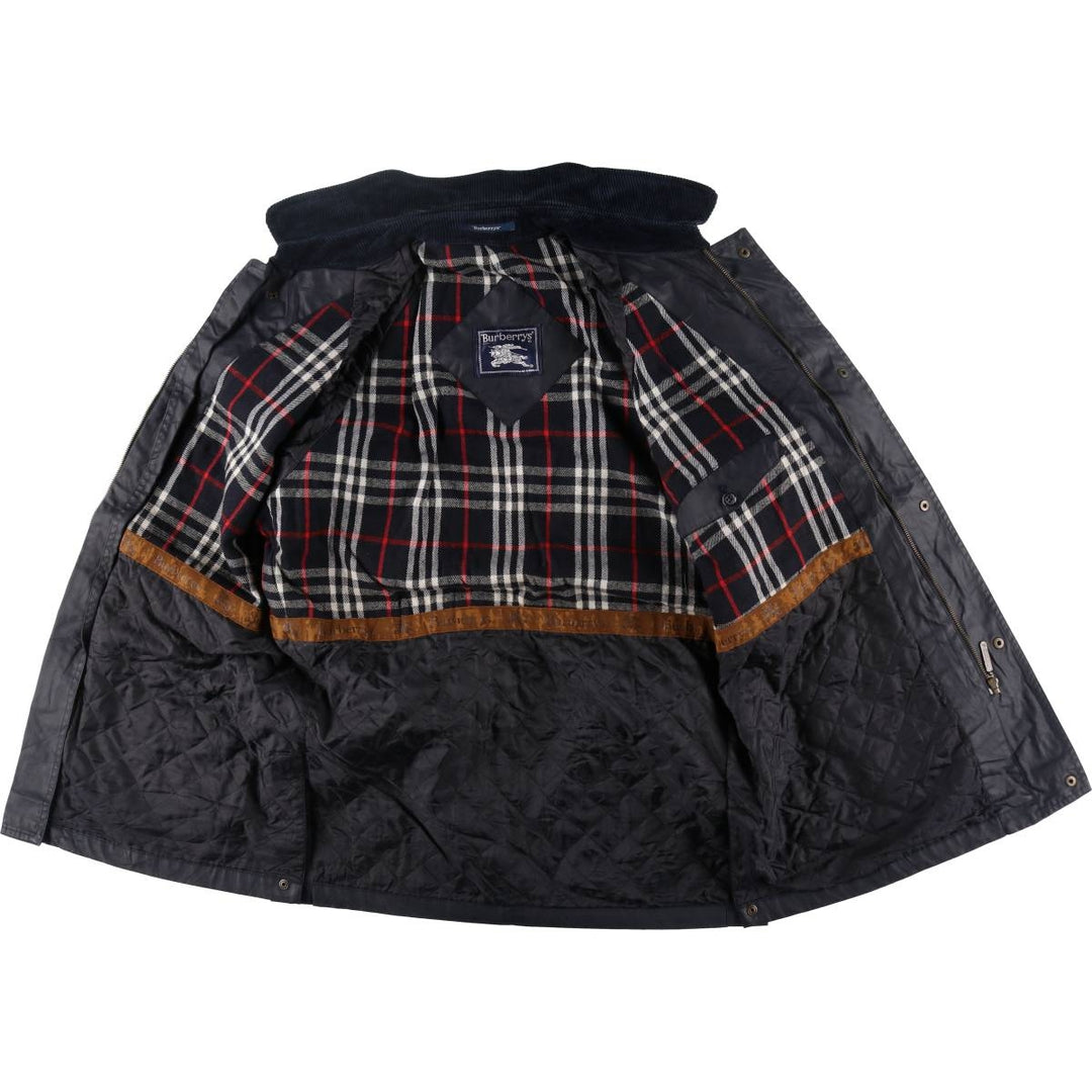 Burberry Men's XL Windbreaker with Check Pattern Liner cotton black type Vintage Second Hand