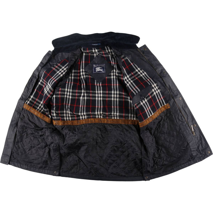 Burberry Men's XL Windbreaker with Check Pattern Liner cotton black type Vintage Second Hand