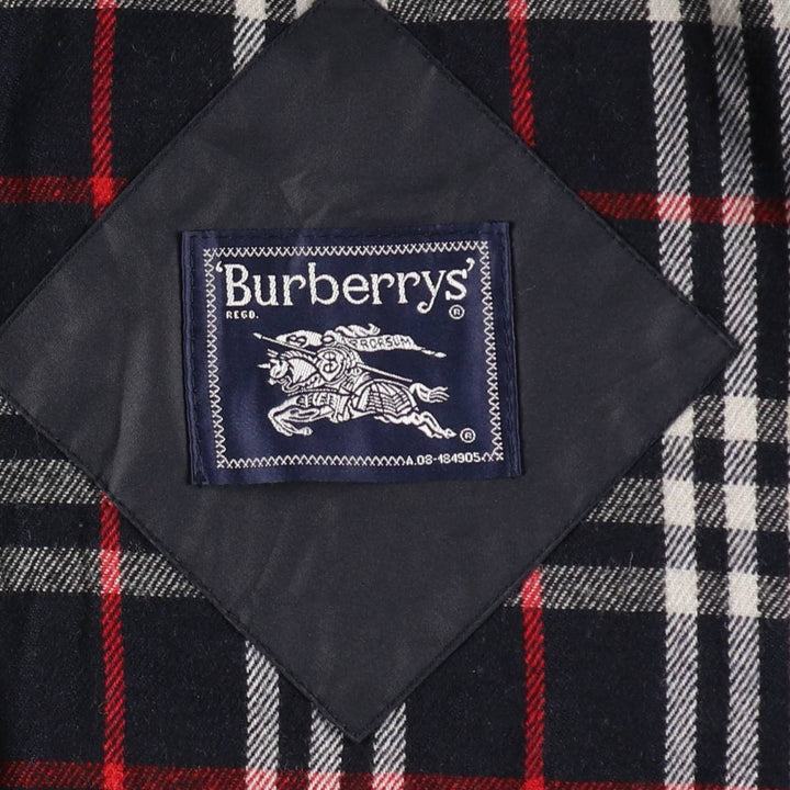 Burberry Men's XL Windbreaker with Check Pattern Liner cotton black type Vintage Second Hand