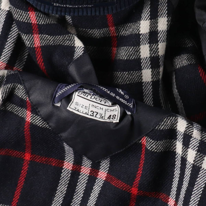 Burberry Men's XL Windbreaker with Check Pattern Liner cotton black type Vintage Second Hand