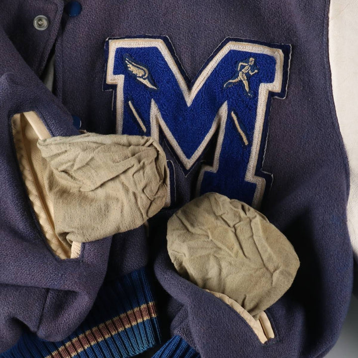 60'S Whiting Wool Stadium Jacket Award Jacket Varsity Jacket Men's M Size Vintage /evb009443
