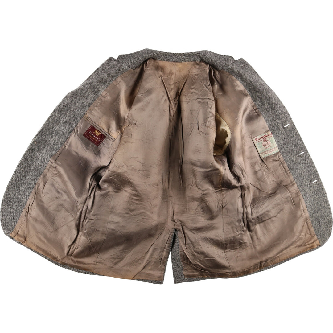 Dunn and Co. Harris Tweed Herringbone Wool Tailored Jacket Men's L size /evb009450