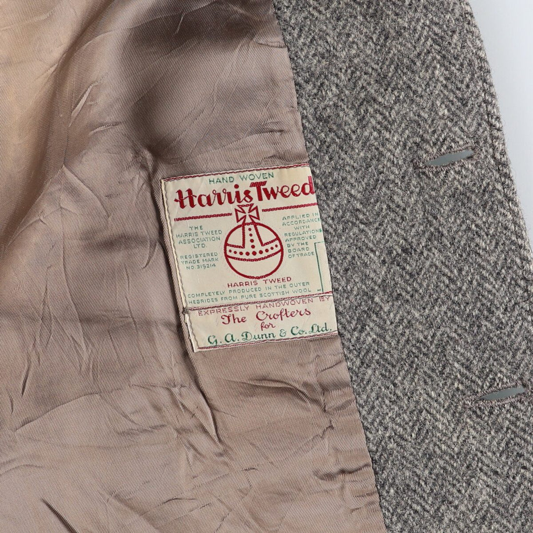 Dunn and Co. Harris Tweed Herringbone Wool Tailored Jacket Men's L size /evb009450