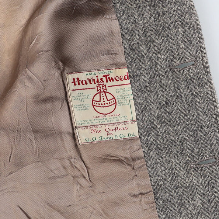 Dunn and Co. Harris Tweed Herringbone Wool Tailored Jacket Men's L size /evb009450