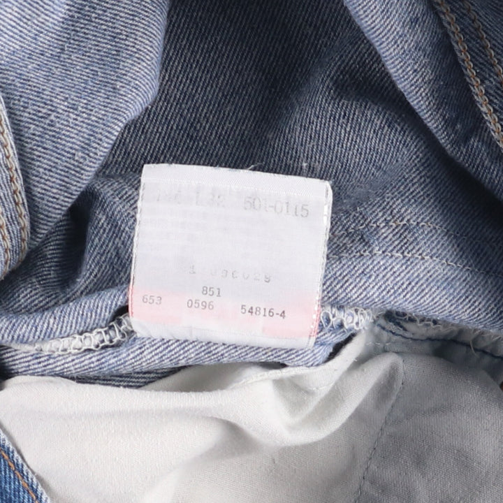 90'S Levi's 501-0115 Straight Denim Pants Made in USA Men's W33 Vintage cotton blue type Vintage Second Hand