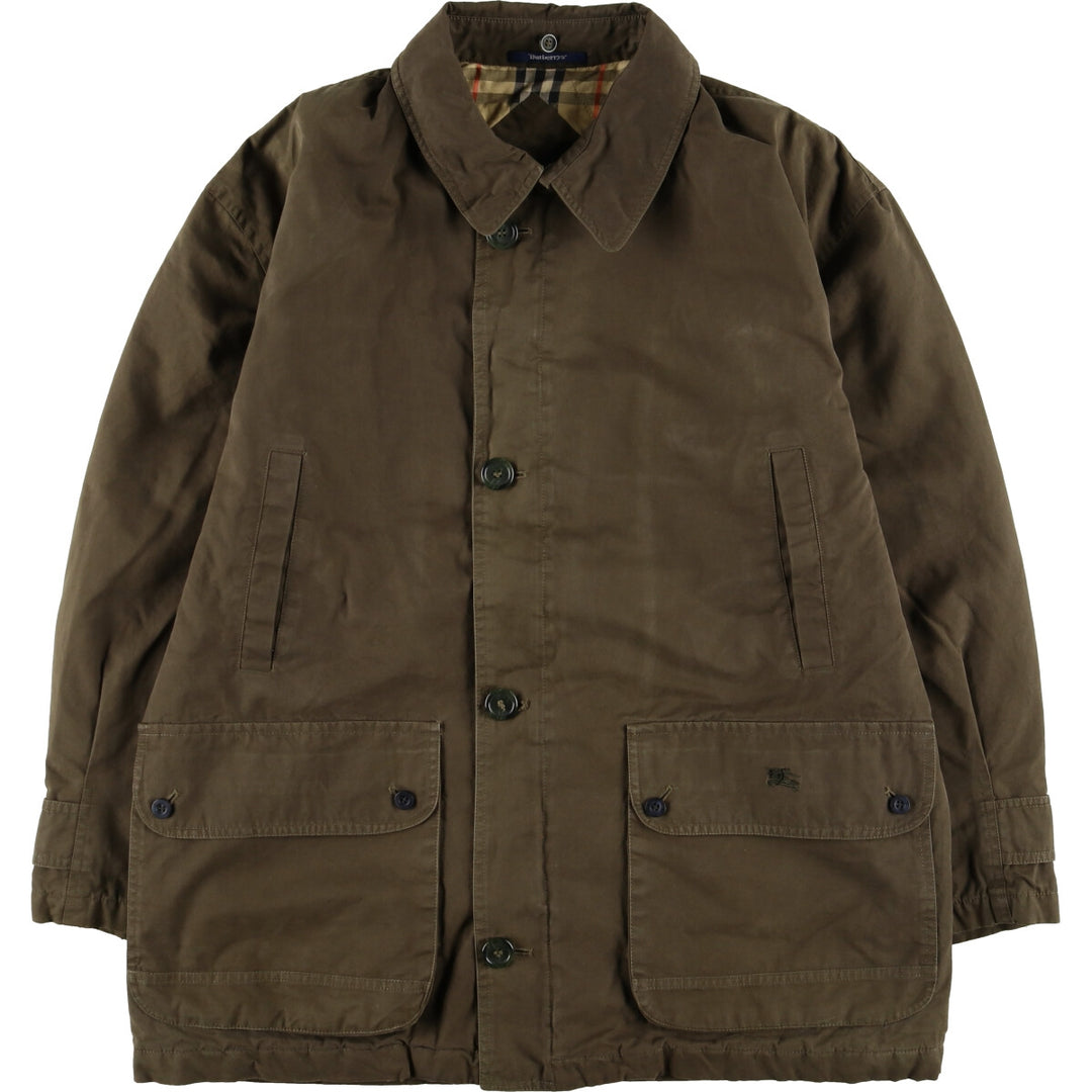 Burberry's padded cotton jacket, men's size XL cotton Khaki type Vintage Second Hand