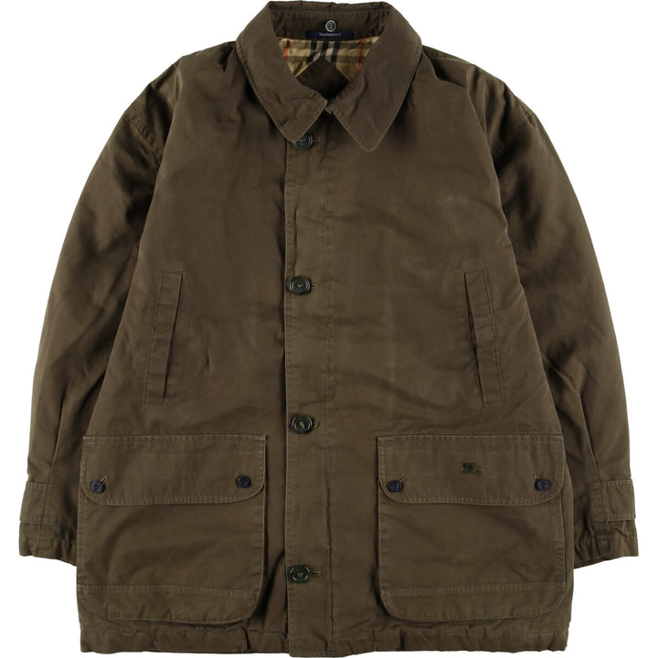 Burberry's padded cotton jacket, men's size XL cotton Khaki type Vintage Second Hand