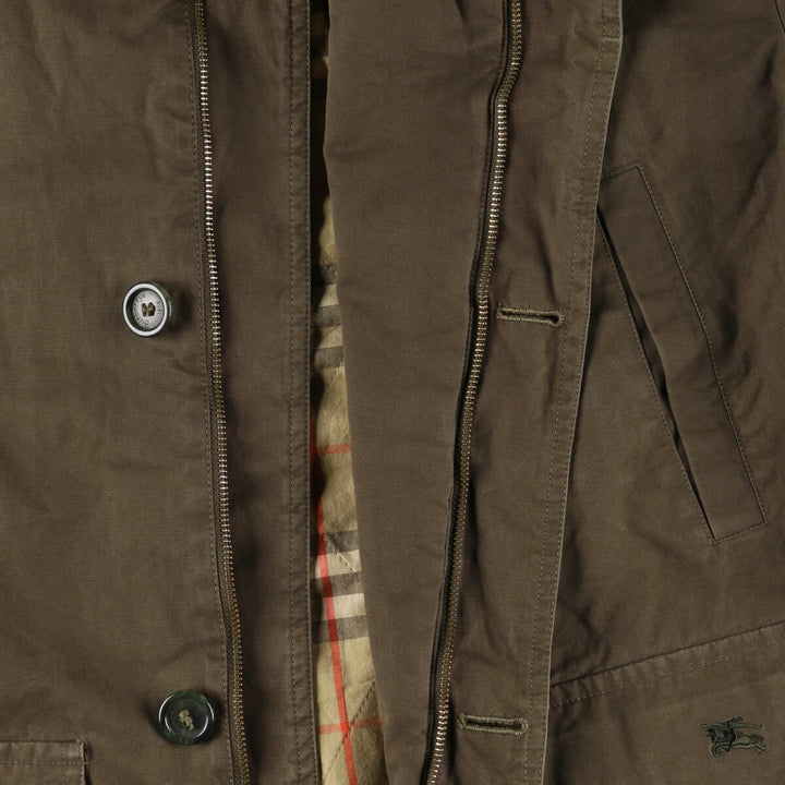Burberry's padded cotton jacket, men's size XL cotton Khaki type Vintage Second Hand