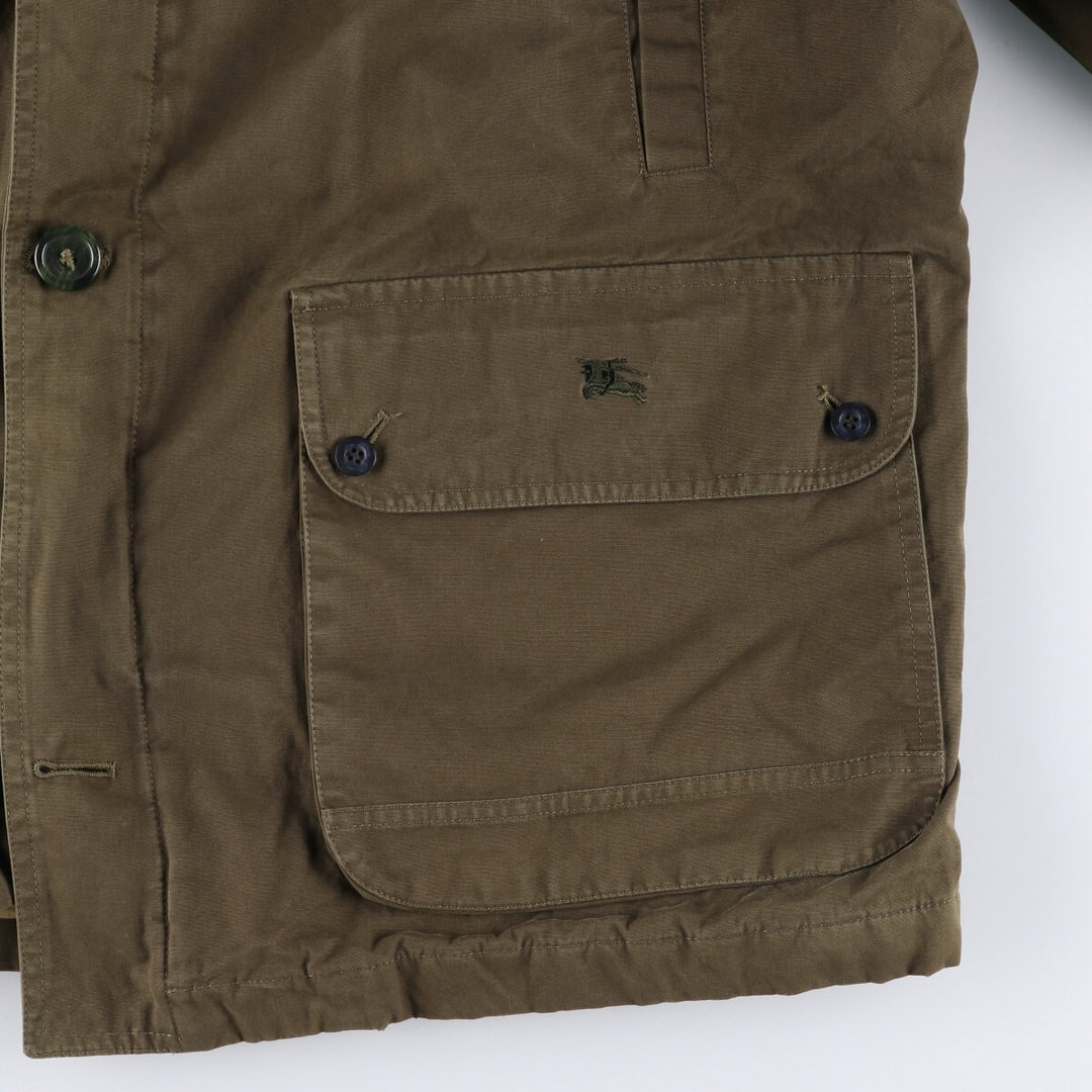 Burberry's padded cotton jacket, men's size XL cotton Khaki type Vintage Second Hand