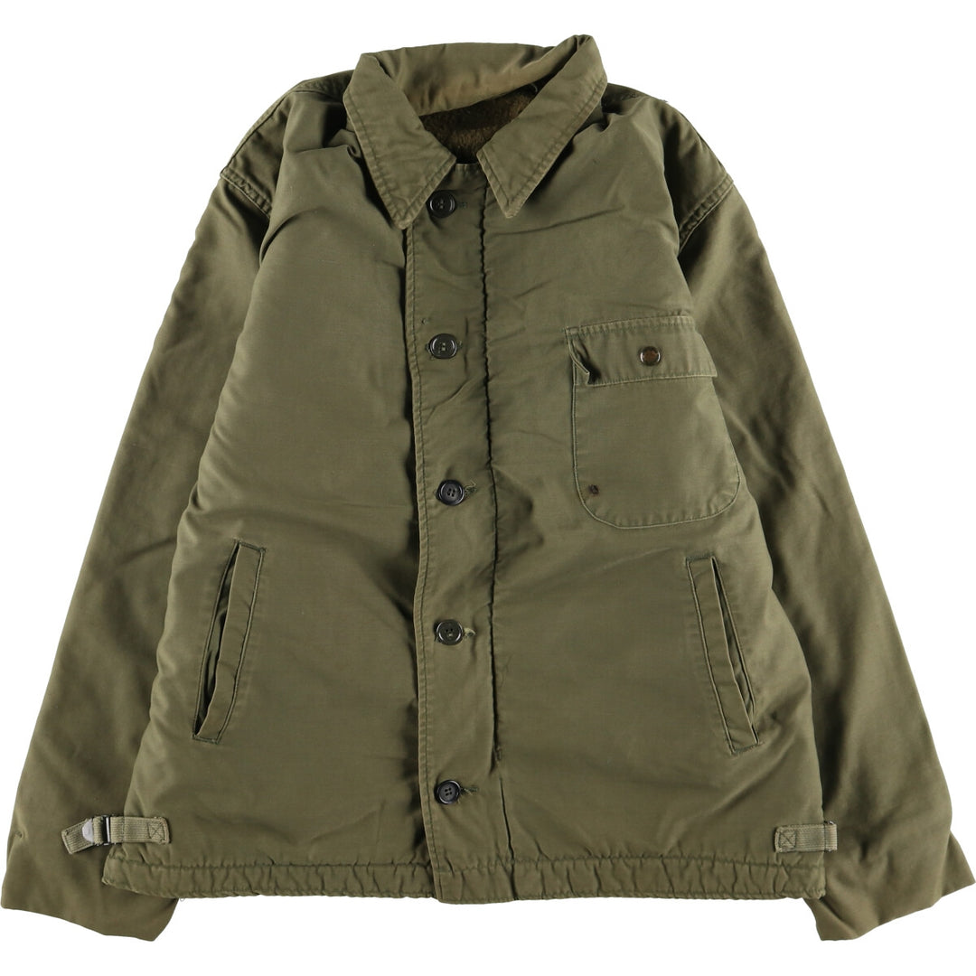 A-2 type military deck jacket, men's size L unclear Khaki type Vintage Second Hand