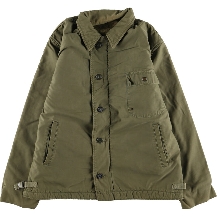 A-2 type military deck jacket, men's size L unclear Khaki type Vintage Second Hand