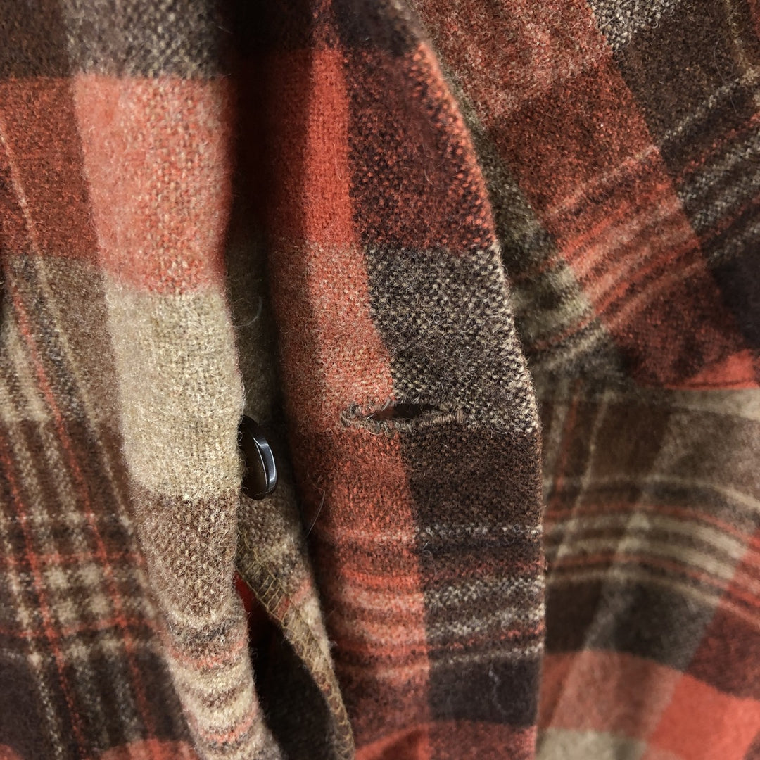 70'S Pendleton Board Shirt Check Pattern Wool Box Shirt Made in USA Men's M Size Vintage /evb009540