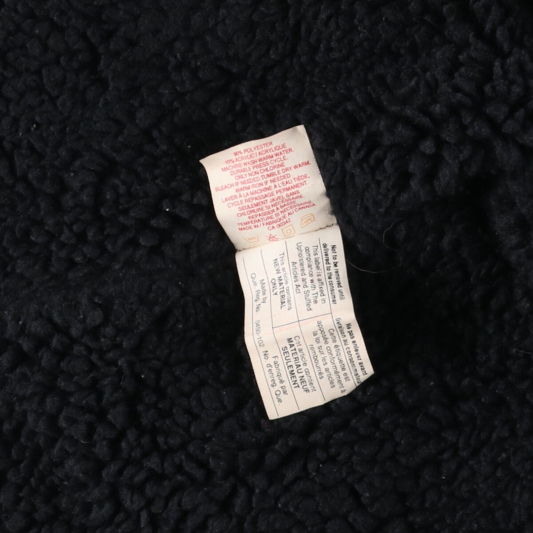 90'S Levi's 75543-0260 Black Denim Boa Jacket Made in Canada Men's XL Vintage /evb009545