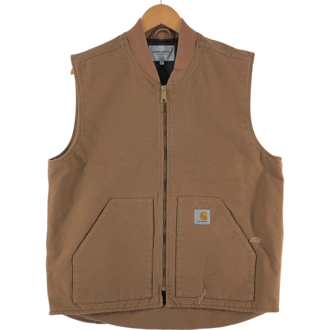 Carhartt Classic Vest Duck Vest Men's XL Size cotton beige type brown Vintage Second Hand