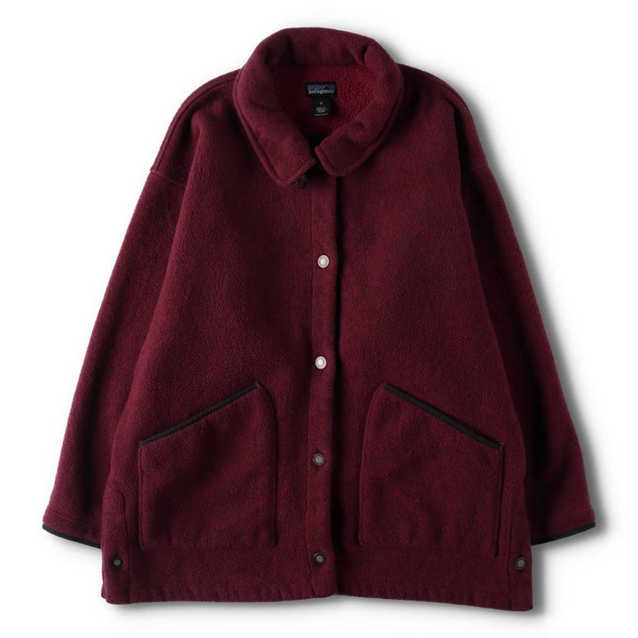 90'S Patagonia Shearling Coat 28202F5 Fleece Jacket Made in Canada Women's M Size Vintage polyester wine-red Vintage Second Hand