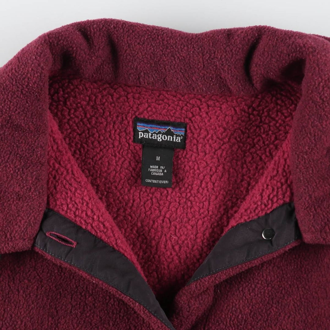 90'S Patagonia Shearling Coat 28202F5 Fleece Jacket Made in Canada Women's M Size Vintage polyester wine-red Vintage Second Hand