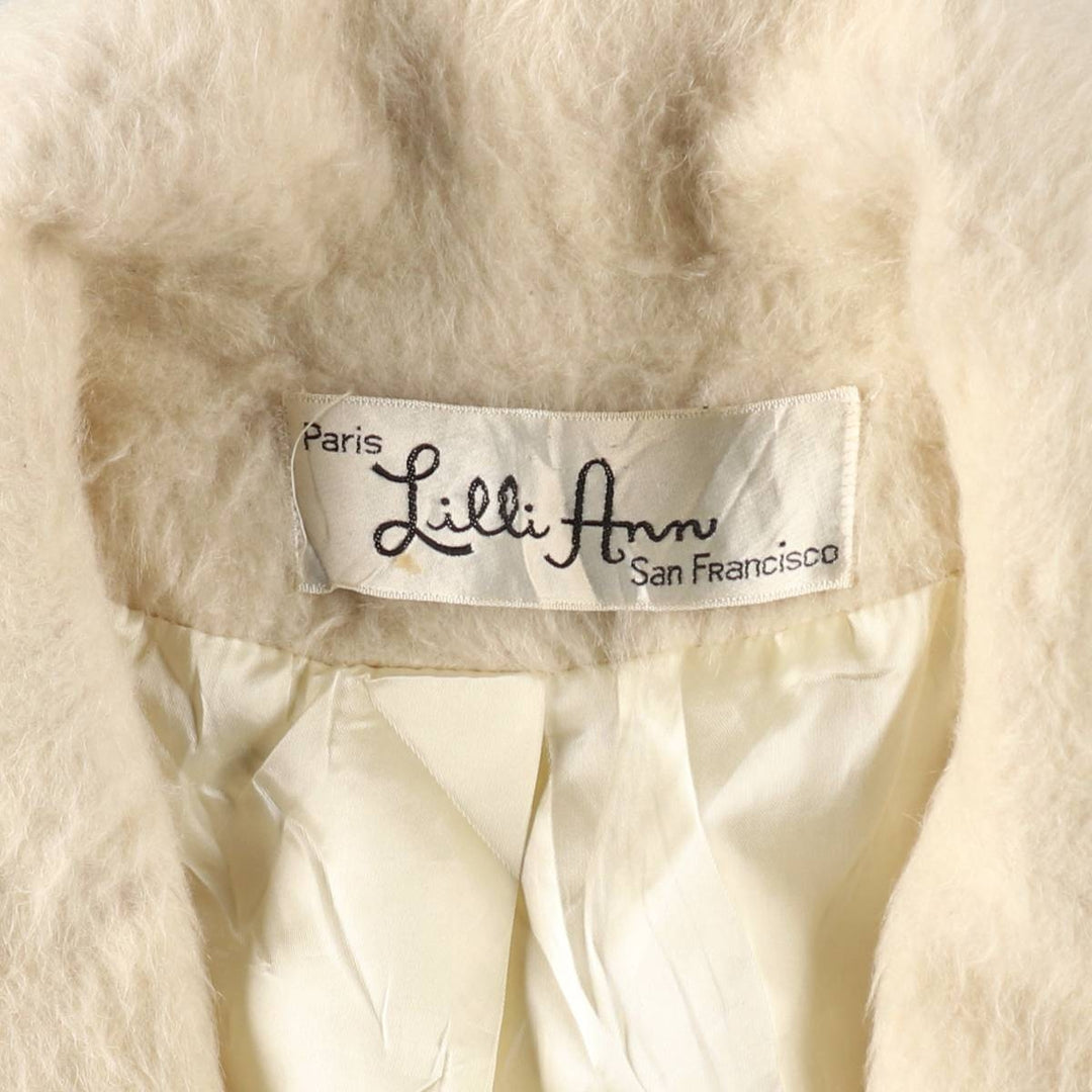 Lilli Ann Shaggy 3/4 Sleeve Long Coat Women's Size L Vintage /evb009605
