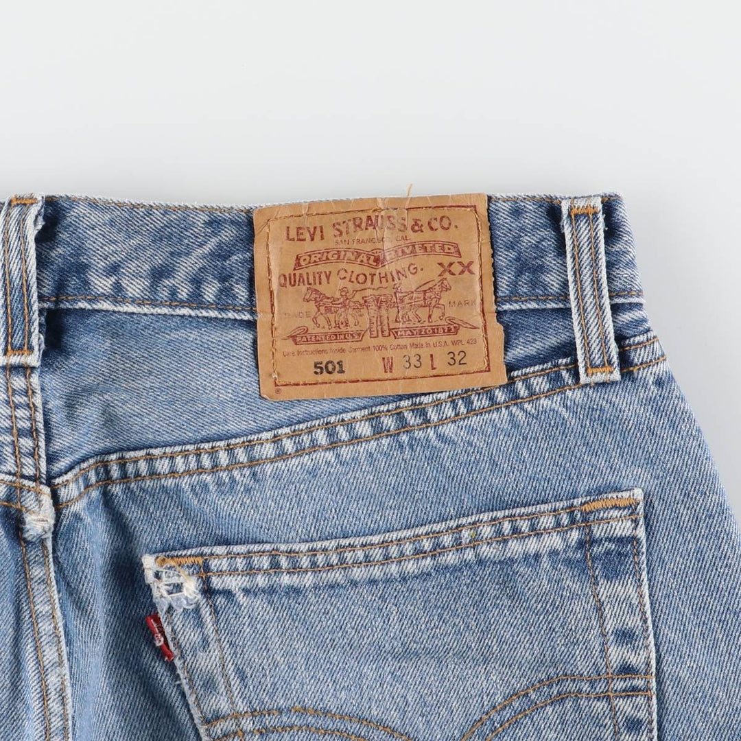 90'S Levi's 501-0193 Straight Denim Pants Made in USA Men's W31 Vintage cotton blue type Vintage Second Hand