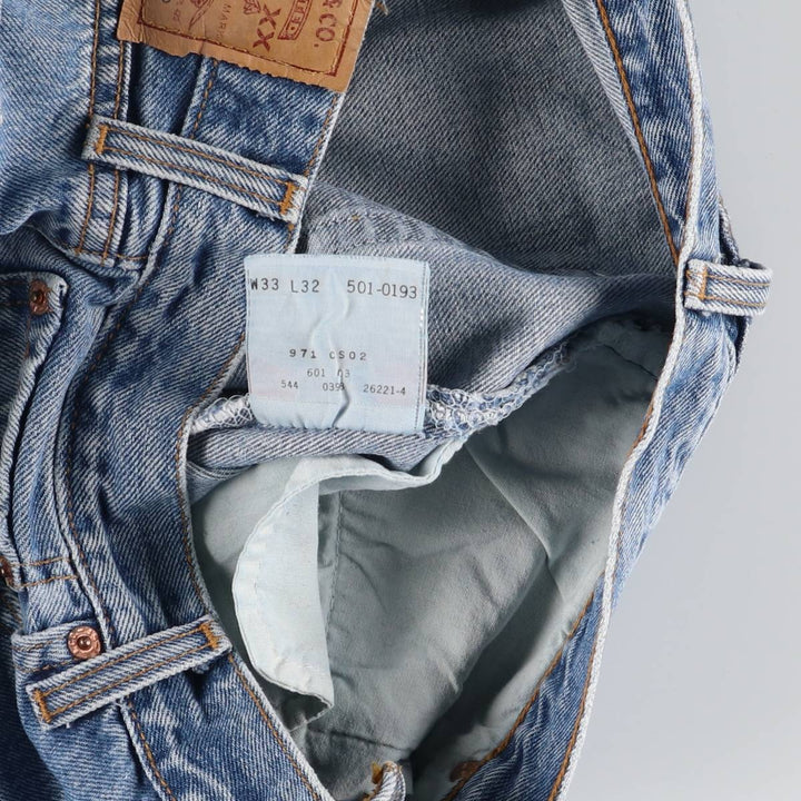 90'S Levi's 501-0193 Straight Denim Pants Made in USA Men's W31 Vintage cotton blue type Vintage Second Hand