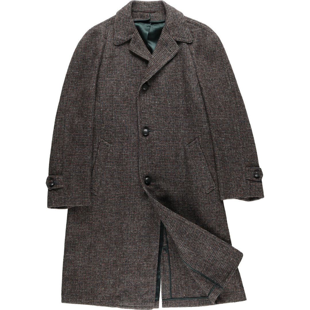 70'S Harris Tweed Wool Chesterfield Coat, Men's Size L, Vintage /evb009725