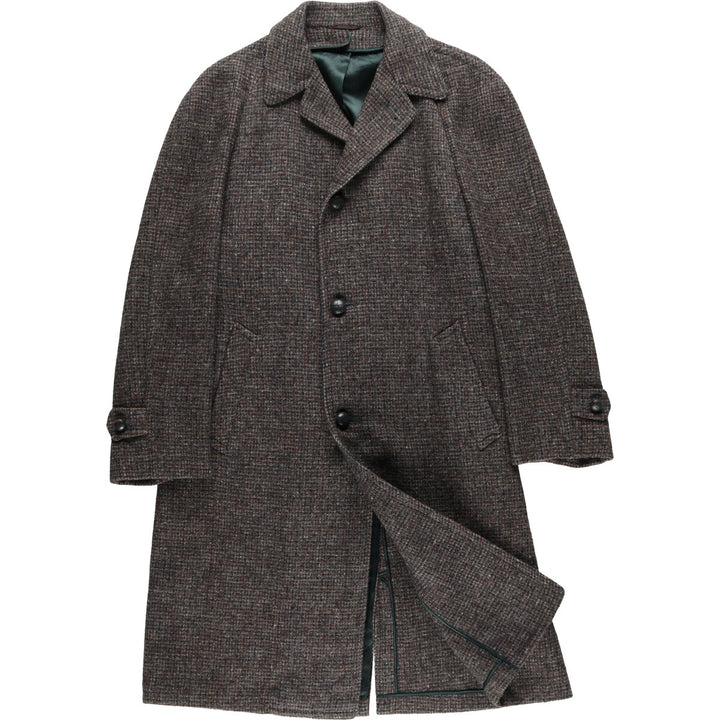 70'S Harris Tweed Wool Chesterfield Coat, Men's Size L, Vintage /evb009725